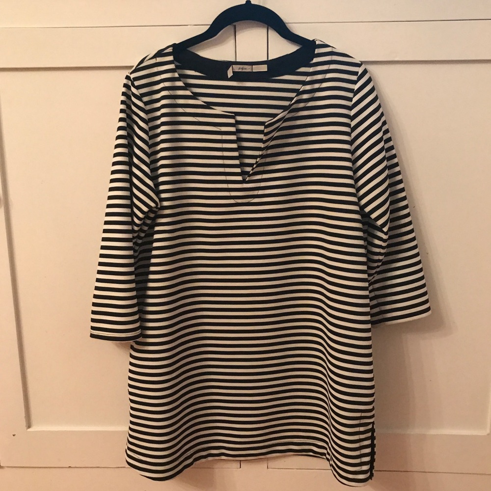 Gibson Striped 3/4 Sleeve Tunic