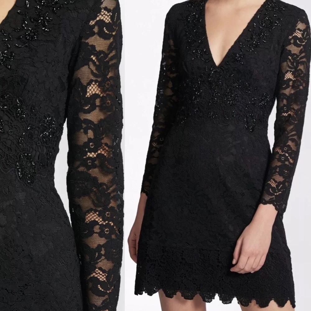 NWT FCUK lace black A-line dress sz 8