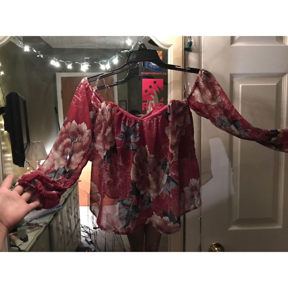 Pink off the shoulder top