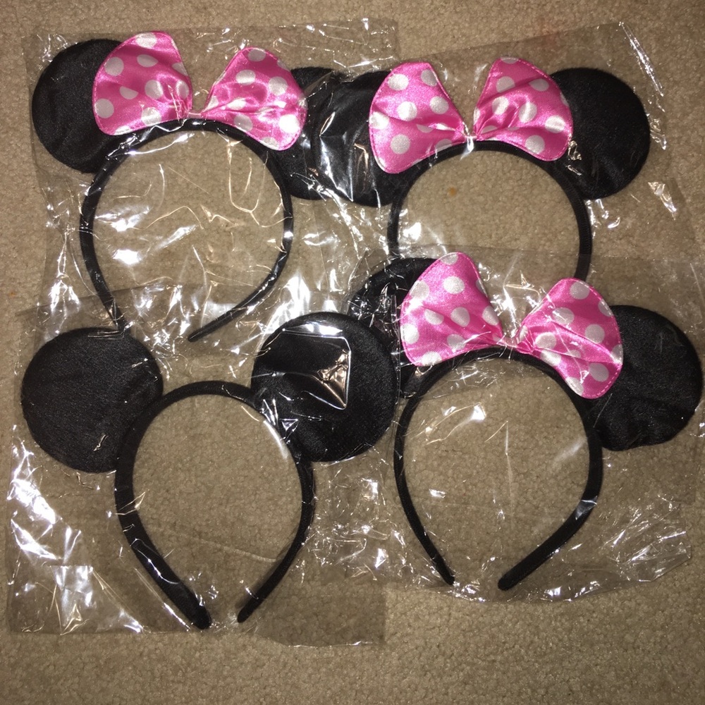 4pcs mickey mouse ears + earrings bundle