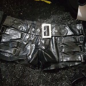 Very sexy black shiny shorts