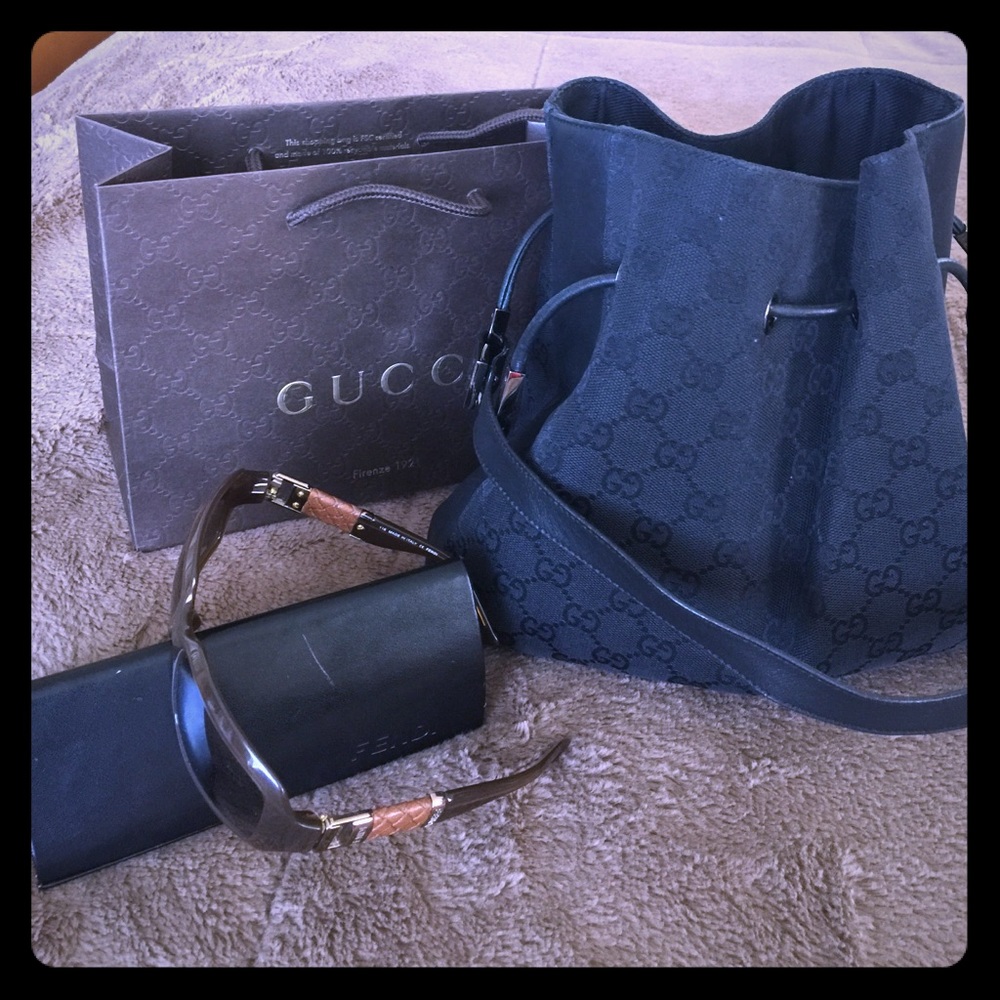 Signature GUCCI Purse & Fendi Sunglasses Bundle