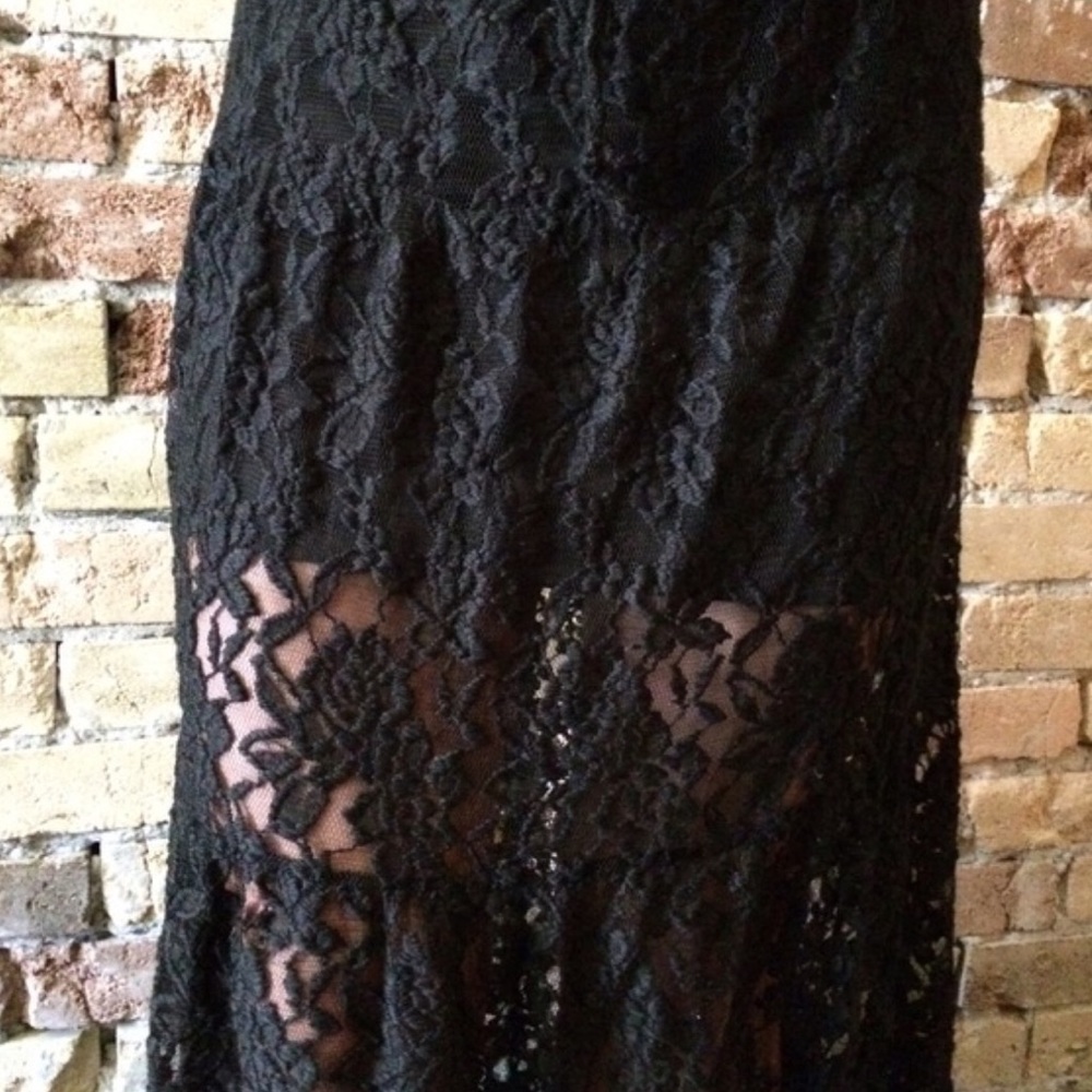 Black Lace Maxi Skirt