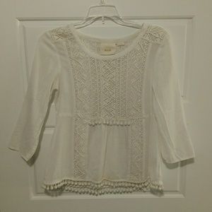 Beautiful Maeve beaded ivory boho top from Anthro Beautiful Maeve beaded ivory boho top from Anthro