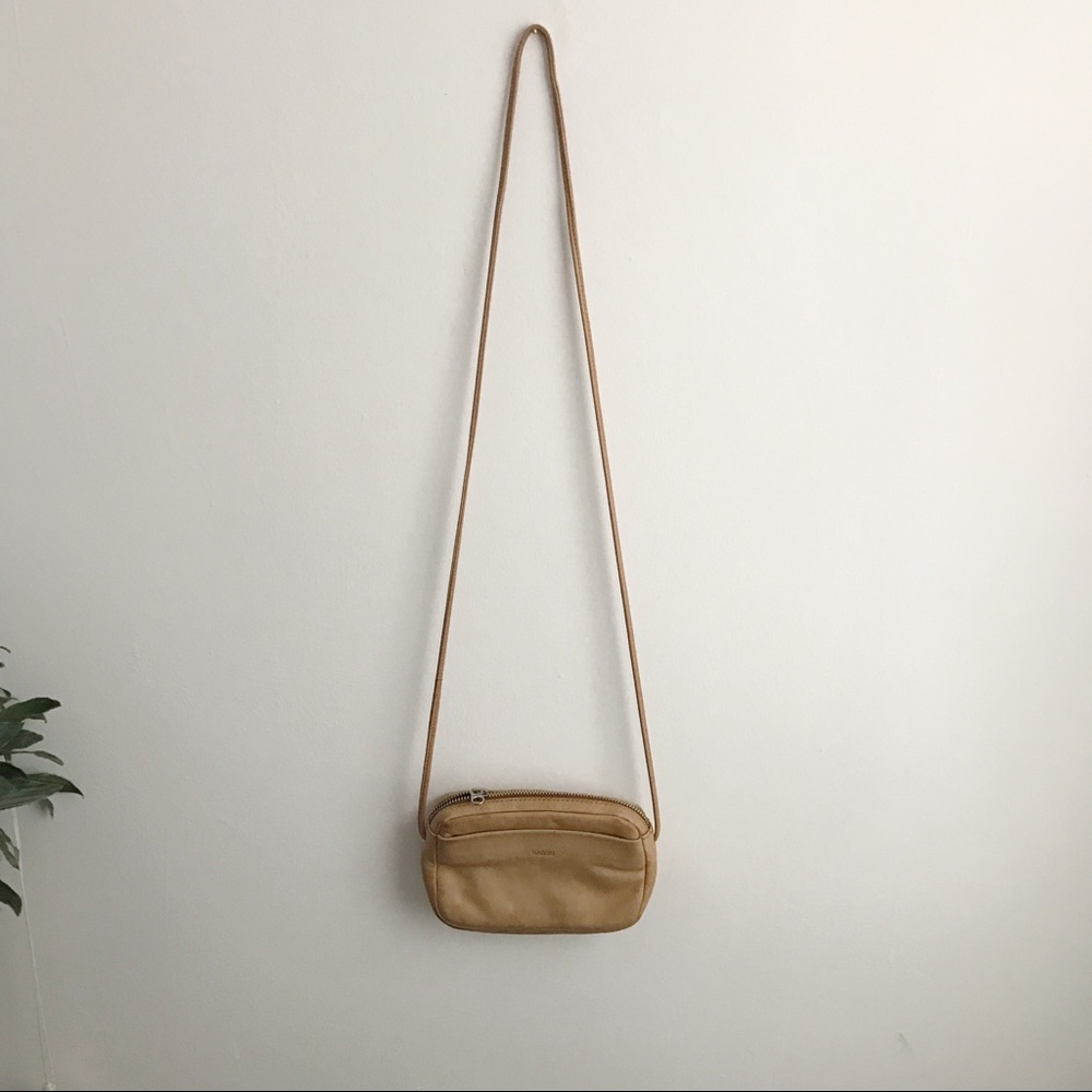 baggu saddle leather mini purse