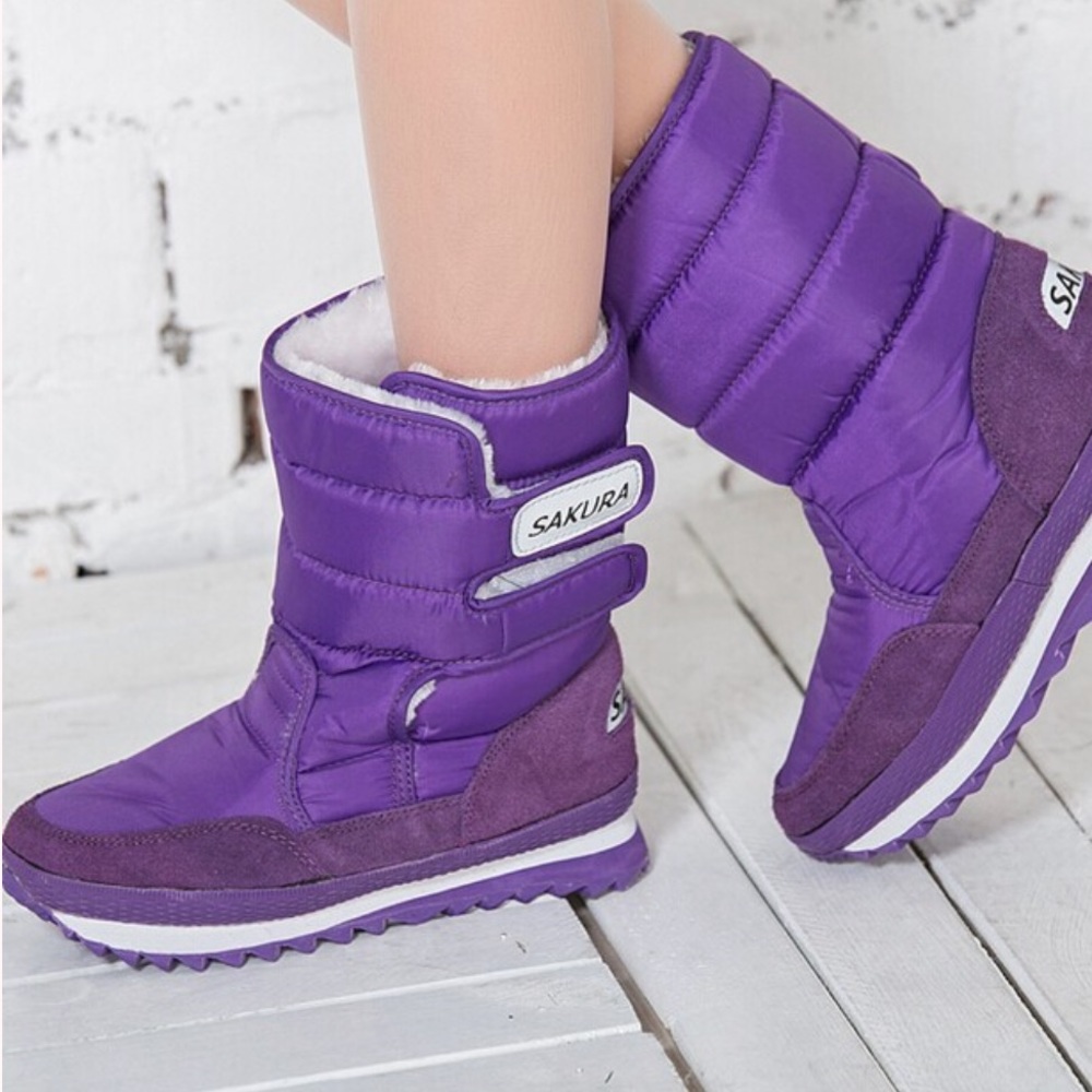 Hot pink winter moon 🌙 boots winter snow bunny 80’s retro vintage shoes Velcro 8 - Picture 2 of 4