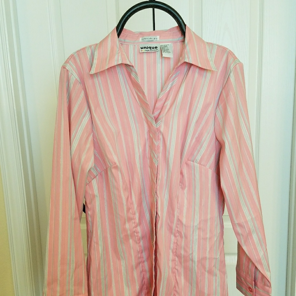 Unique pink and light gray silver long sleeve