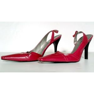 BCBG Womens Pink Sling Back Heels Size 9B