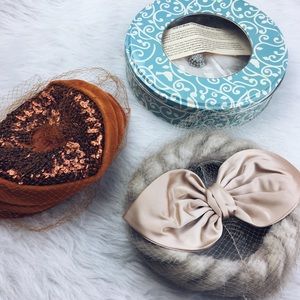 Vintage fur hats - union made - veils included Vintage fur hats - union made - veils included