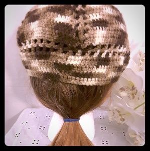 Handmade doilie In Dark Brown and Tan Handmade doilie In Dark Brown and Tan