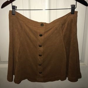 Caramel brown suede skirt