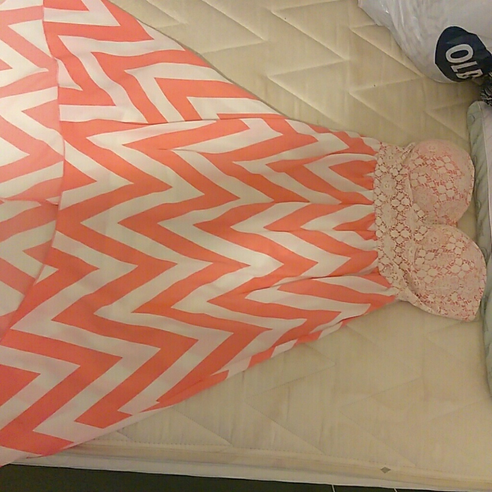 Peach knee length dress