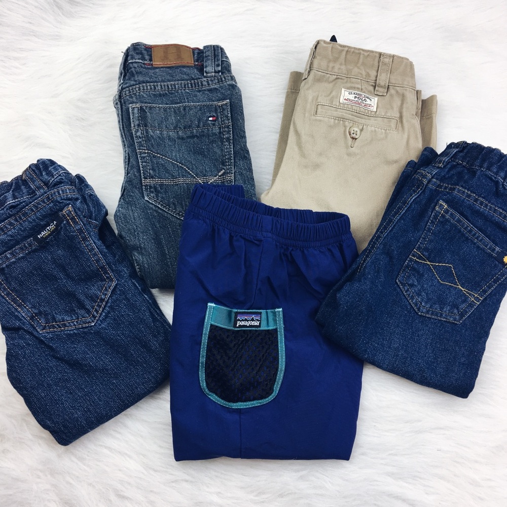 Lot of 5 pairs 2T & 24 months jeans & khaki pants