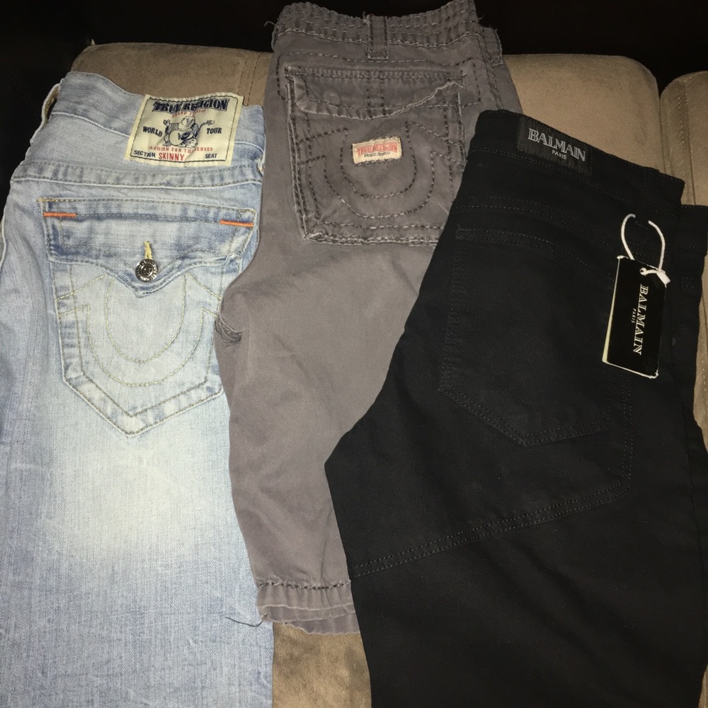 Trues and a pair of balmain jeans