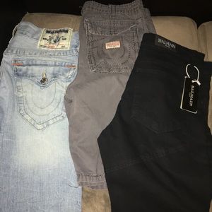 Trues and a pair of balmain jeans