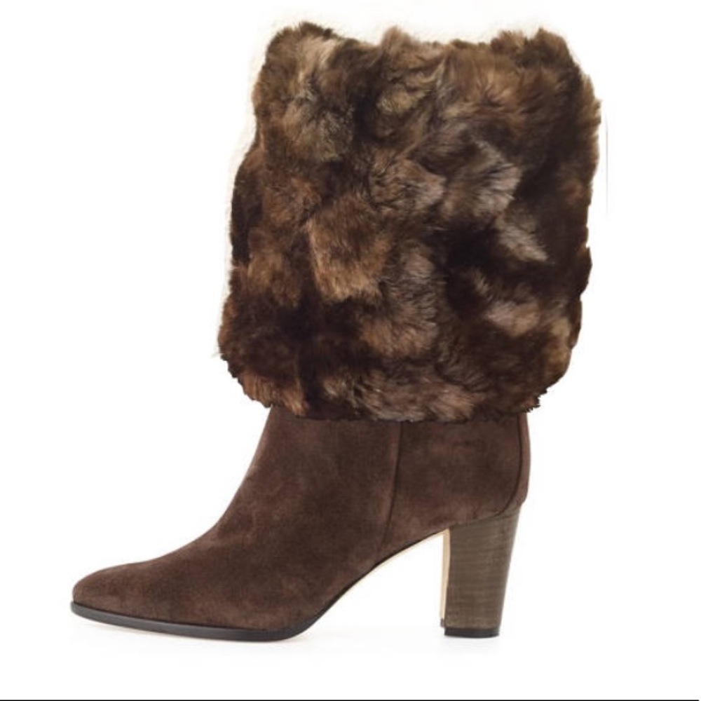 Chocolate Brown Faux Fur Boot Cuff