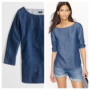 J.crew / chambray boat neck top J.crew / chambray boat neck top