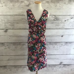 Gap Cotton Floral Shift Dress with Ruffle Trim Gap Cotton Floral Shift Dress with Ruffle Trim