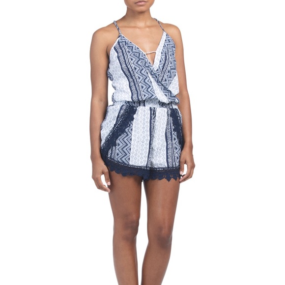 Ocean Drive Pants - Crochet Trim Romper