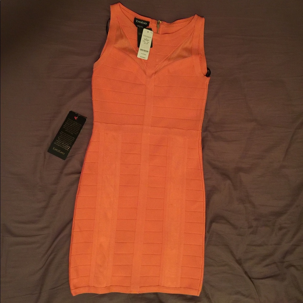 NEW BEBE Mesh Panel Bandage Dress S/P