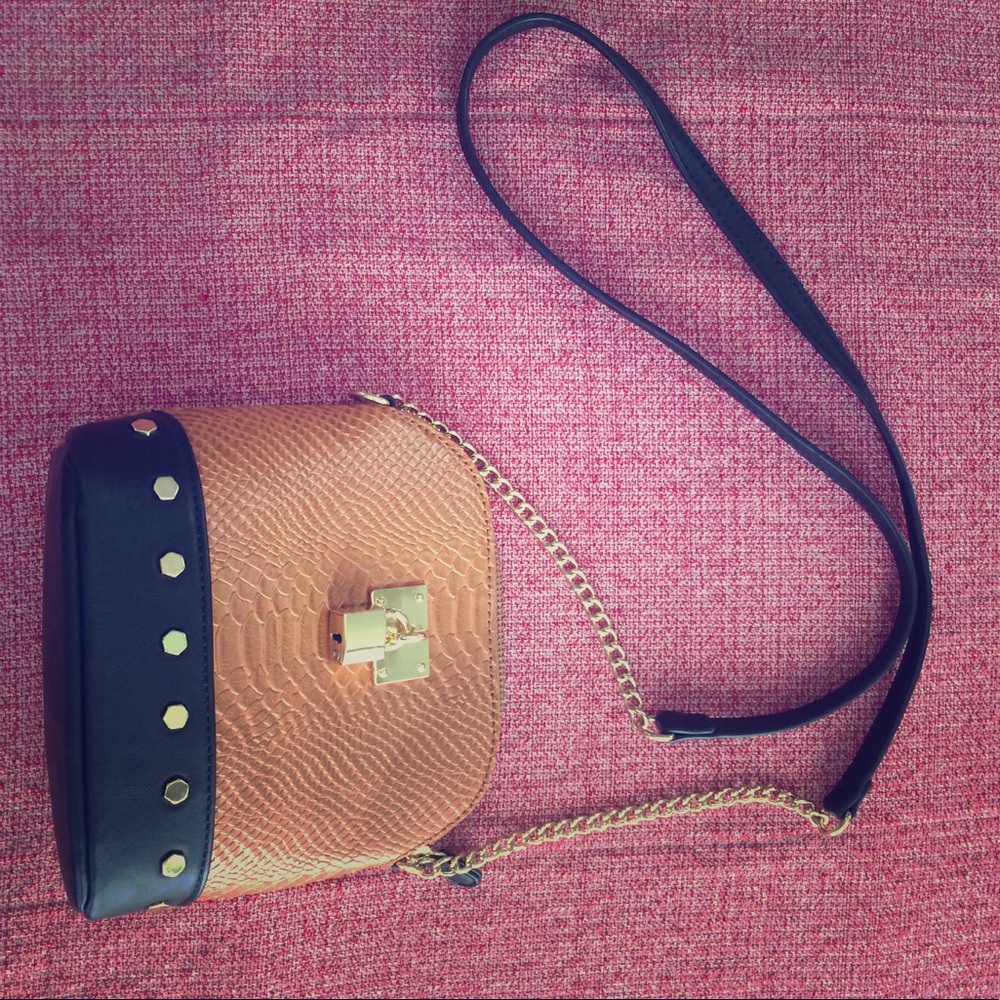 Brown, snake textured purse