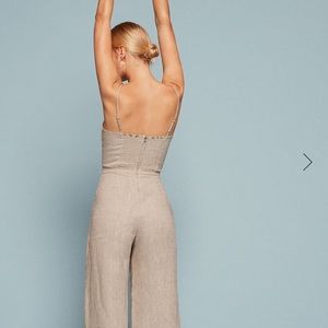Reformation Linen sand Jumpsuit. 2P