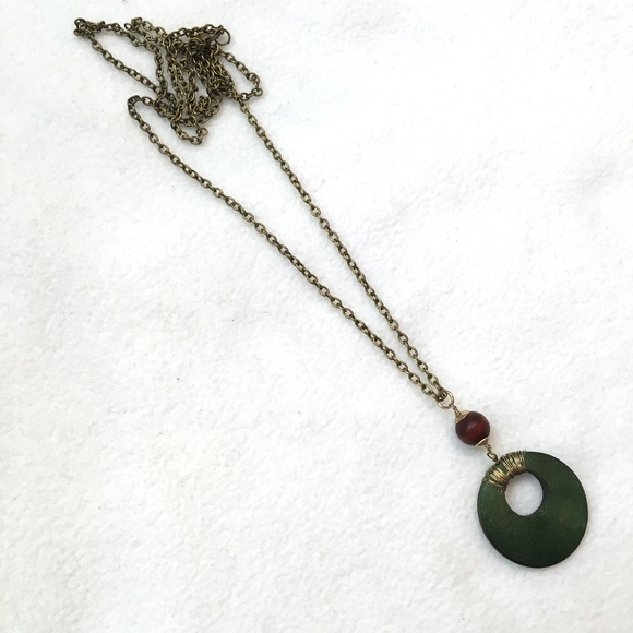 NECKLACE - Wooden Pendant - Picture 2 of 3