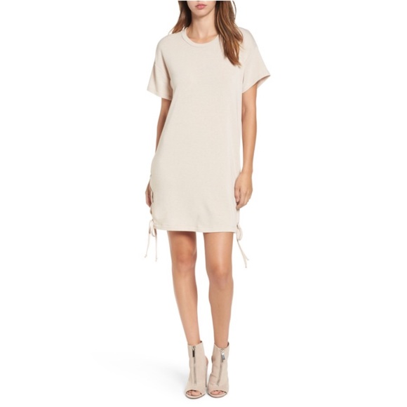 Lace-Up Side T-Shirt Dress - Picture 2 of 6