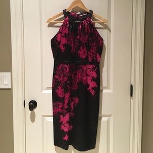 Tahari black and pink dress