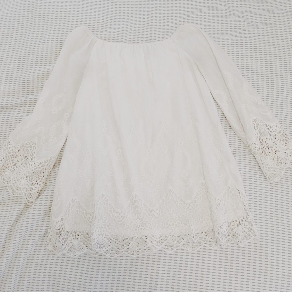 Tobi lace trimmed blouse