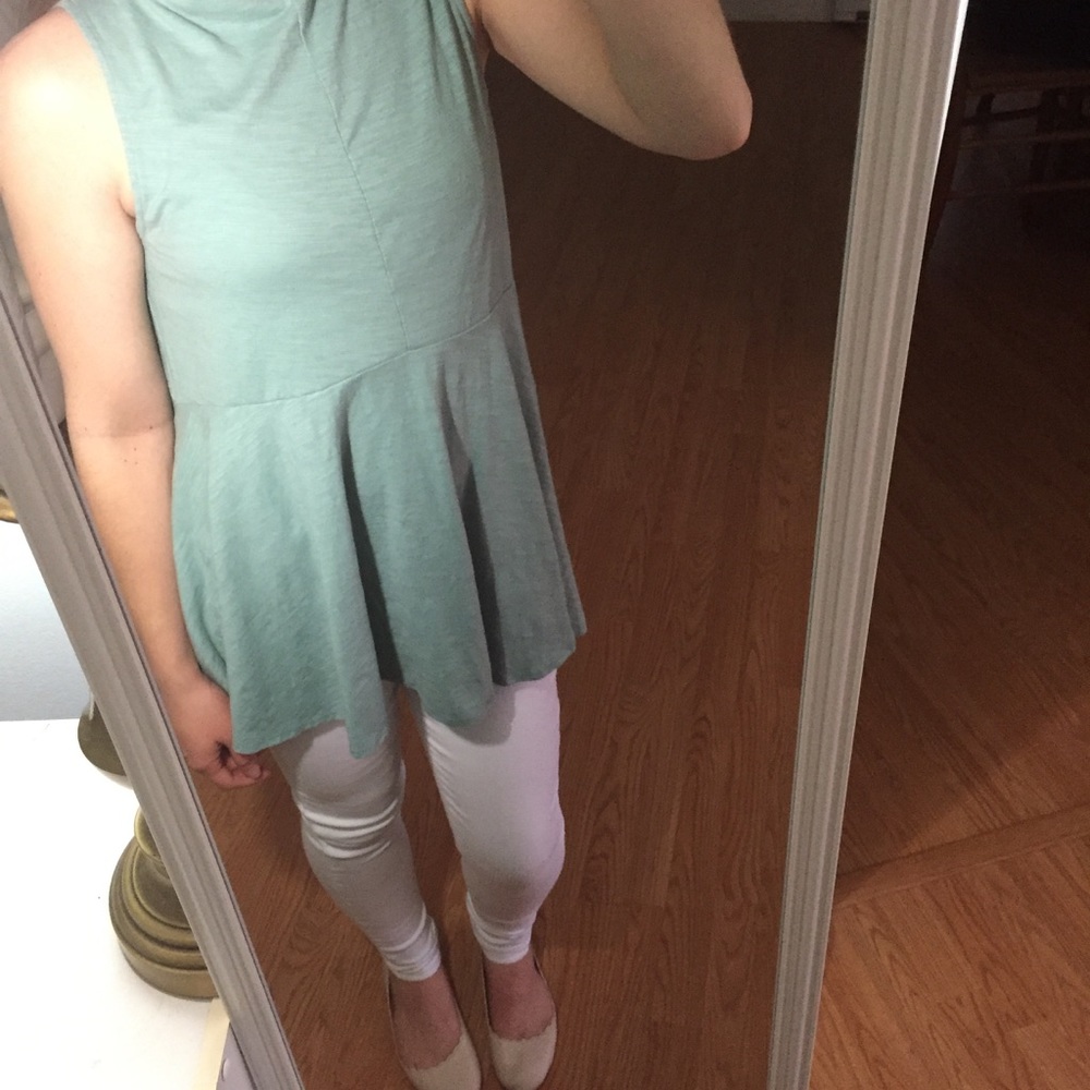 Anthropologie Deletta Peplum High Neck Top