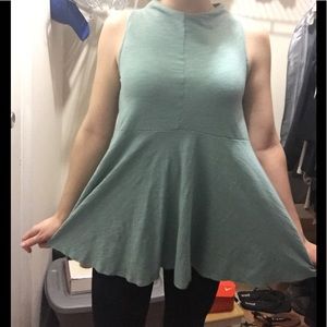 Anthro Deletta XS High Neck Peplum Sleeveless Top Anthro Deletta XS High Neck Peplum Sleeveless Top