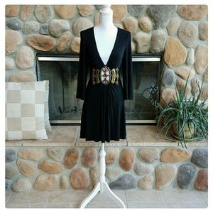 Double Zero Deep V BeJeweled Mini Dress Double Zero Deep V BeJeweled Mini Dress