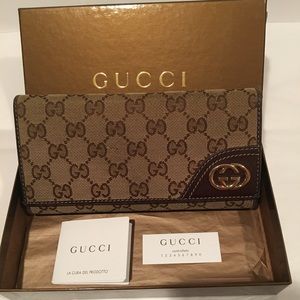 Gucci Britt GG Guccissima Trifold Wallet- Brown Gucci Britt GG Guccissima Trifold Wallet- Brown