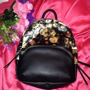 Mini Velvet & Faux Leather Backpack Mini Velvet & Faux Leather Backpack