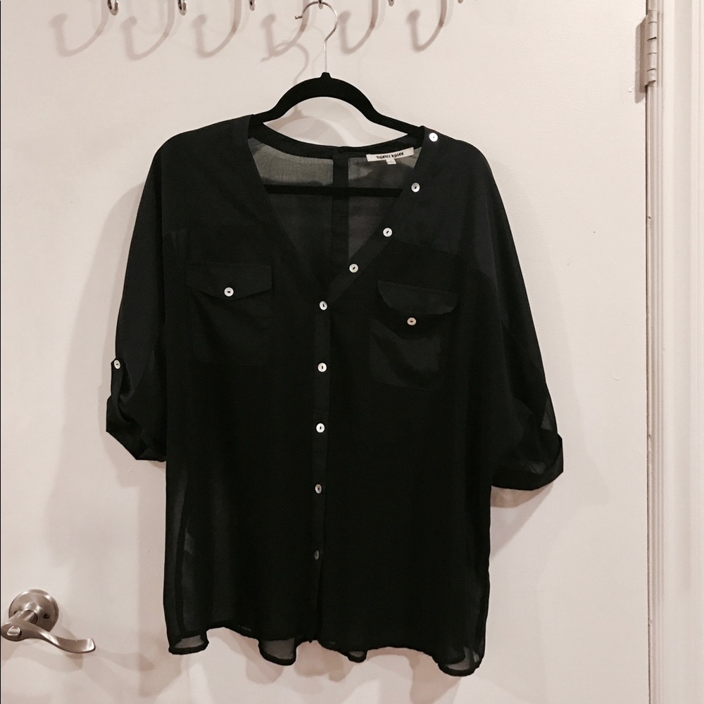 Black Buttoned Up Blouse