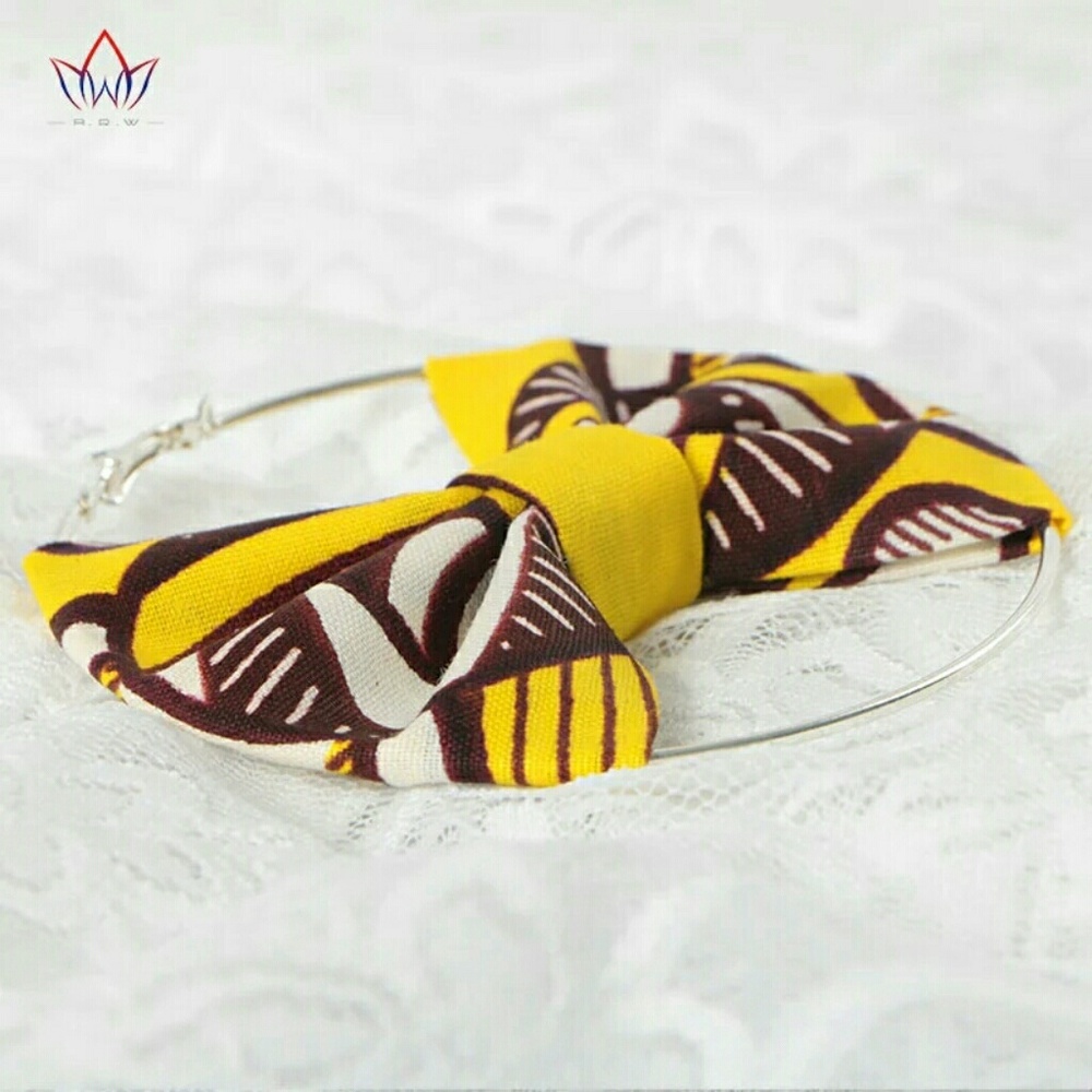 African Wax Fabric Hoop Earrings