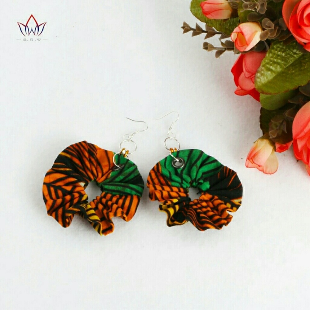 African Wax Fabric Earrings