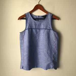 J. Crew sleeveless blue linen top J. Crew sleeveless blue linen top