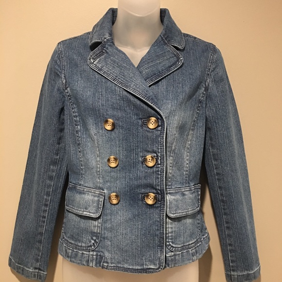 double breasted jean jacket
