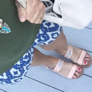 J Crew Factory Embellished Slingback Sandals Sz 9