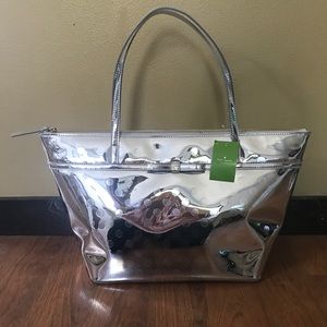 Kate Spade Camellia Sophie MetallicSilver Tote Bag Kate Spade Camellia Sophie MetallicSilver Tote Bag