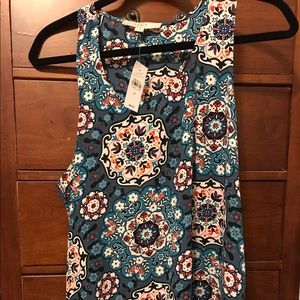 Racerback blue floral swirl top from loft