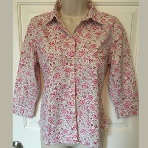 Eddie Bauer LS BD Shirt Cute Paisley Pattern Pink Eddie Bauer LS BD Shirt Cute Paisley Pattern Pink