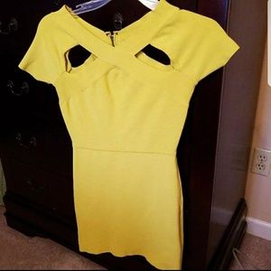 BCBG Bodycon Neon Yellow Size Small BCBG Bodycon Neon Yellow Size Small