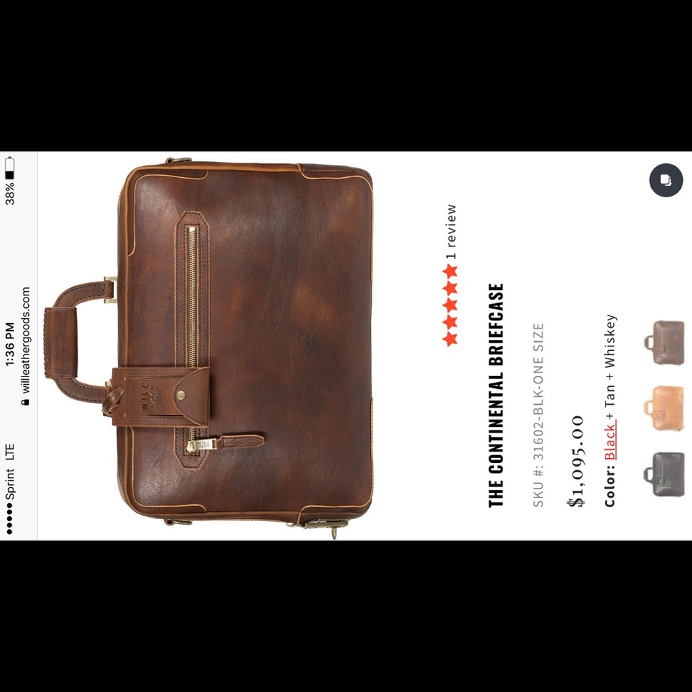 The Continental Briefcase by Will Leather Goods
