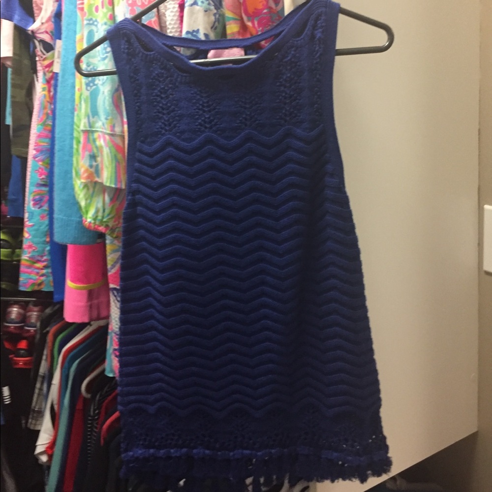Lilly sweater fringe tank
