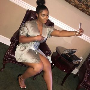 Missguided Mint Green Silk Mini Dress