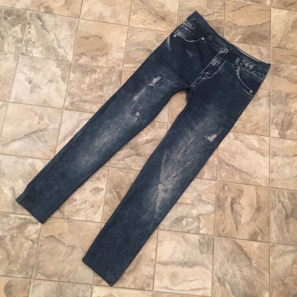 NWOT XJ BOOST denim print leggings