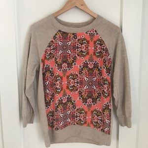 J Crew Woven Panel Sweater Size M J Crew Woven Panel Sweater Size M